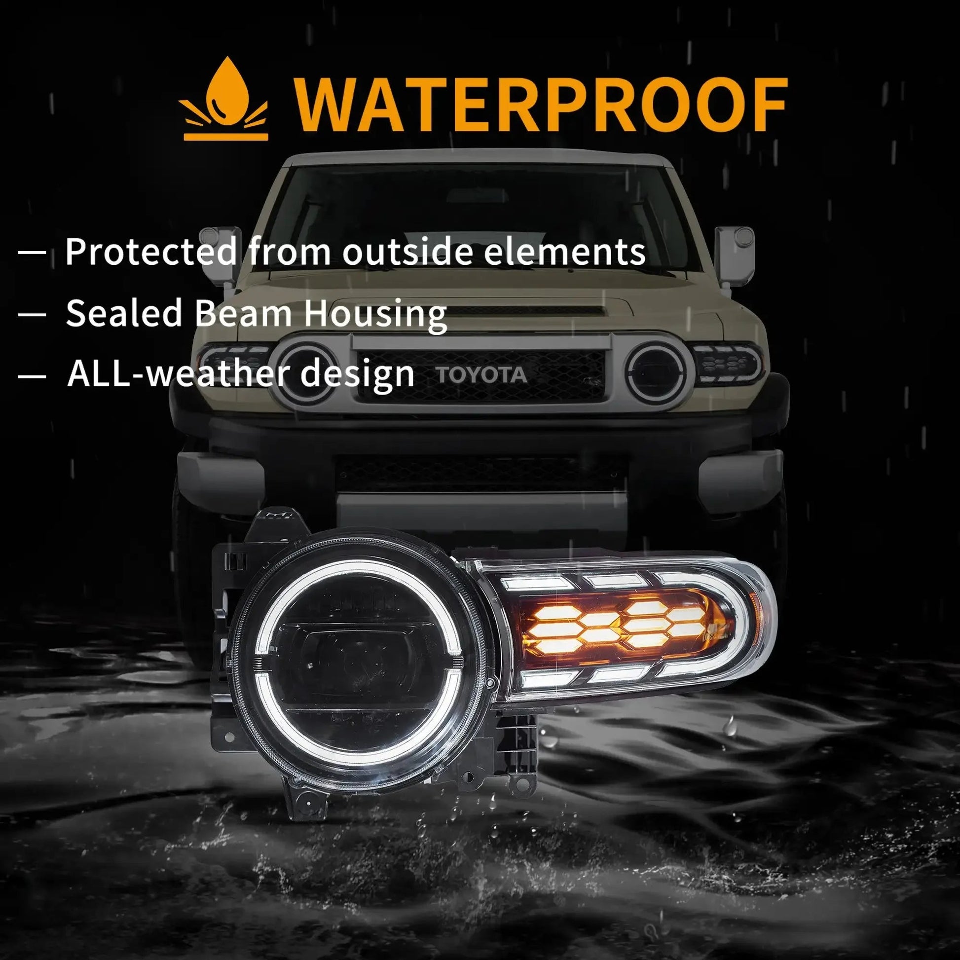 Vland 06-23 FJ Cruiser XJ10 Full LED Upgrade Headlights-Bright, Durable&Stylish sayaragear