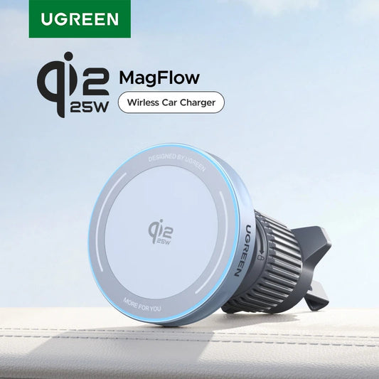UGREEN Qi2 25W 15W Magnetic Car Phone Holder Wireless Charger Stand For iPhone 17 16 15 Pro Max Charging for Magsafe Car Charger sayaragear