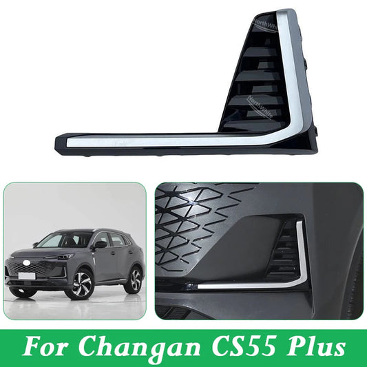 Front Bumper Corner Kit For Changan CS55 PLUS 3 Generation UNI-S Fog Lamp Cover Fog Lamp Frame Bumper Lamp Decorative Plate sayaragear
