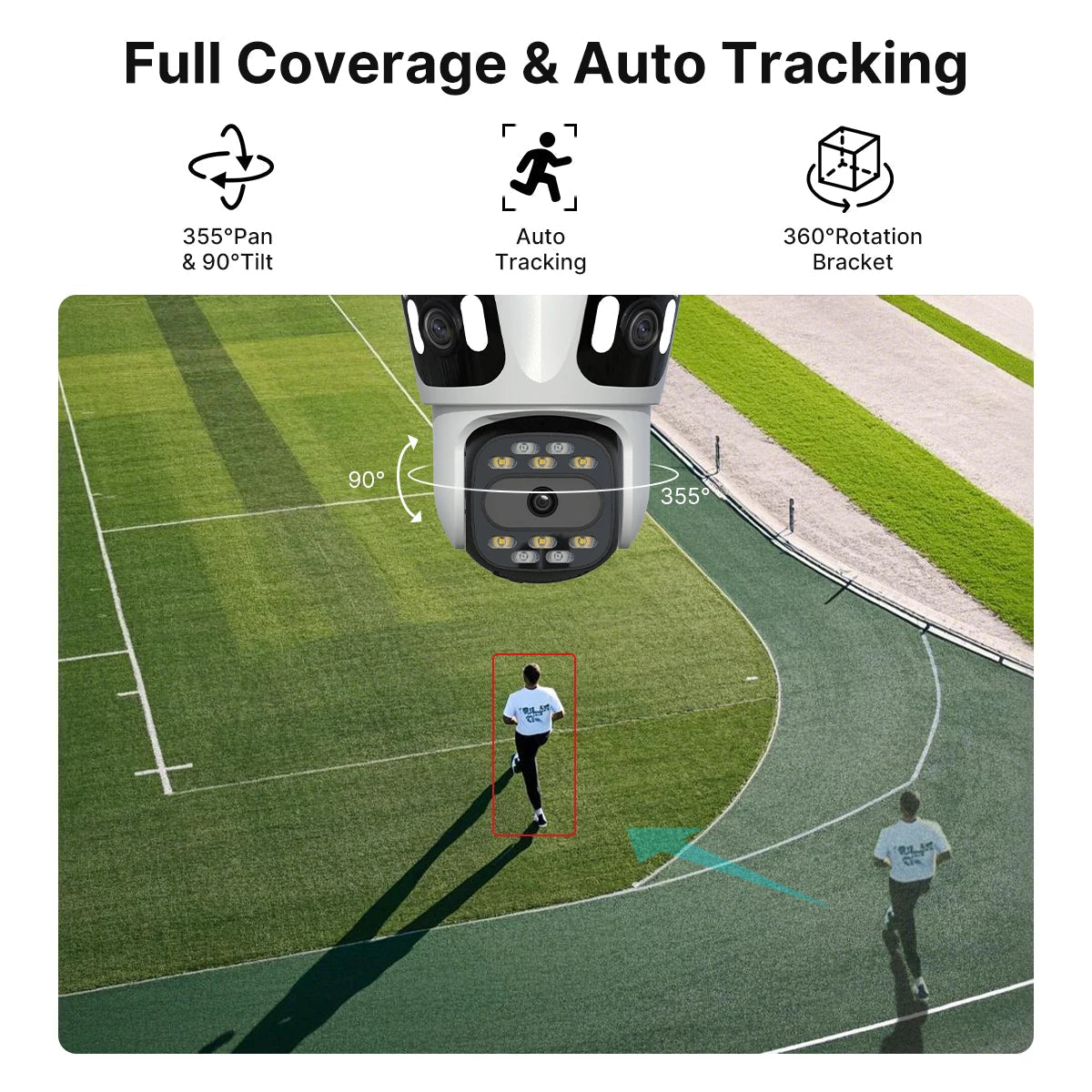 Three Lens PTZ IP Camera Outdoor HD Three Screen WiFi Security Camera Auto Tracking Dual Len Wirelss CCTV Camera iCsee sayaragear