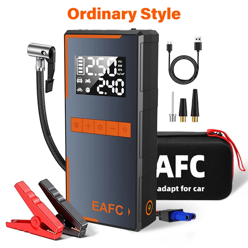 2025 Newest All-in-One Car Emergency Jump Starter & Air Pump 1200A Peak 150PSI Tire Inflator with LED Light & Power Bank sayaragear