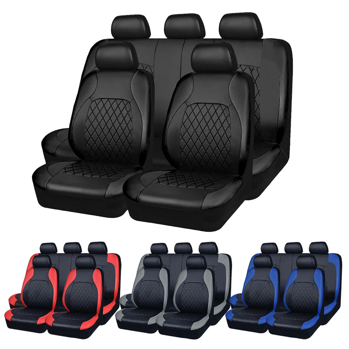 All Season Quited PU Leather Car Seat Cover Full Surrounded Seat Protector Waterproof Universal Fit Sedan Suv Pick-up Truck Seat sayaragear