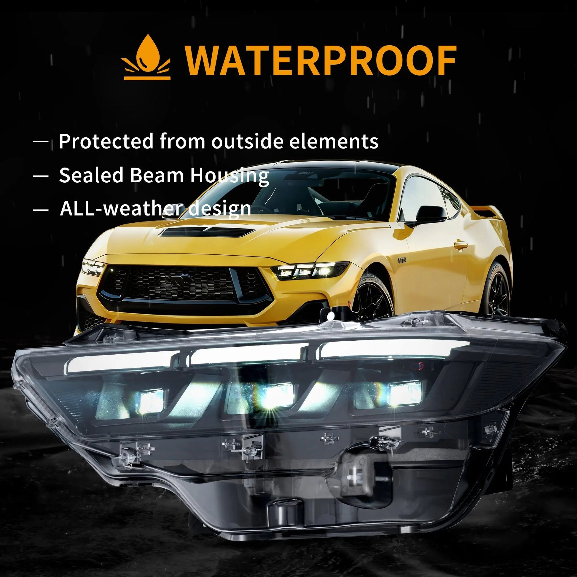 Vland 23-26 Mustang S650 Headlights Full LED With Start-up Animation sayaragear