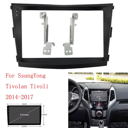 Car Android Radio Frame For SsangYong Tivoli LUVi 2015-2019 9 inch Stereo Panel Fascia 16PIN Harness Wire Power Cable sayaragear