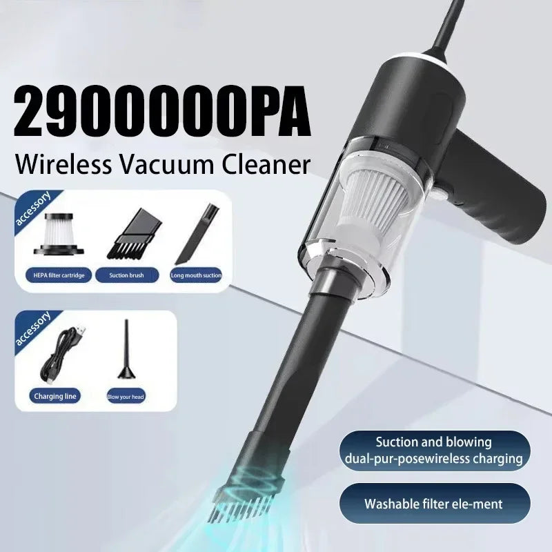 Wireless Car Vacuum Cleaner USB Charging 1200mAh Portable Cleaning Appliance Mini Wet and Dry Blow Vacuum Cleaner Household sayaragear