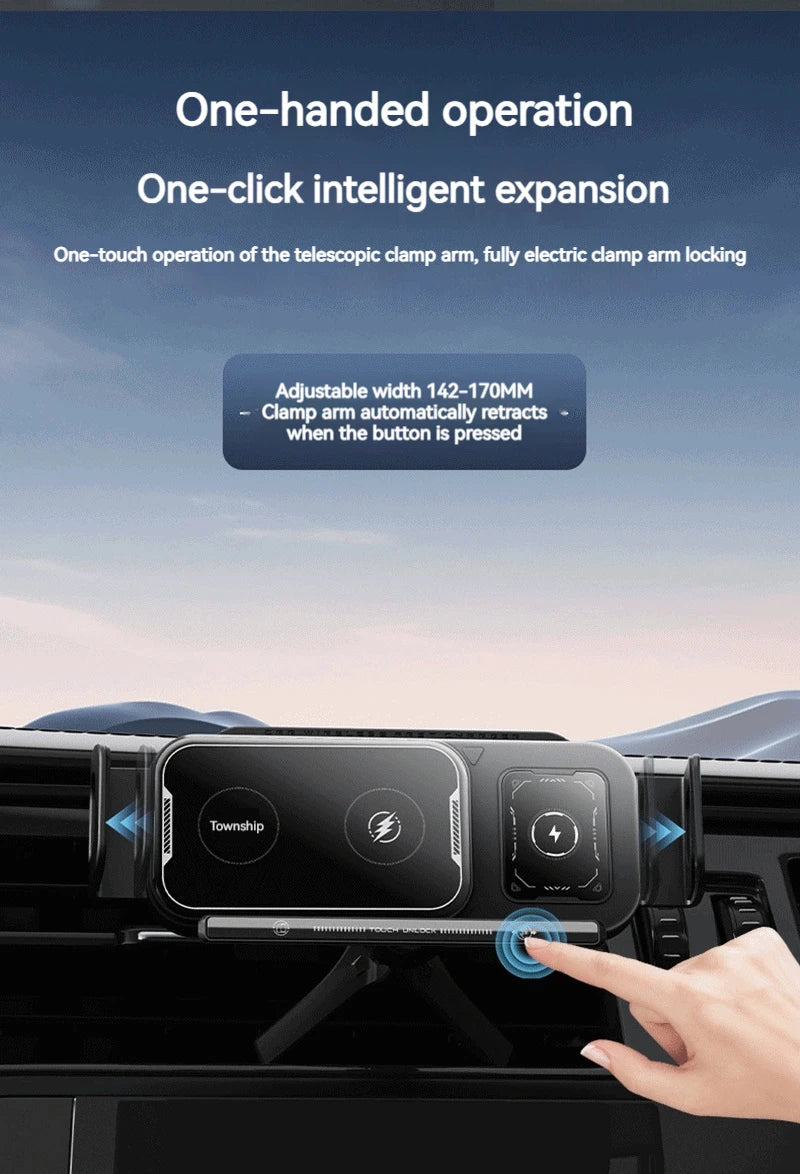 15W Universal Car Phone Wireless Charger Holder 360° Rotation Mount for Samsung Galaxy Fold 6 5 4 3 Z Flip S25 S24 iPhone 16 15 sayaragear