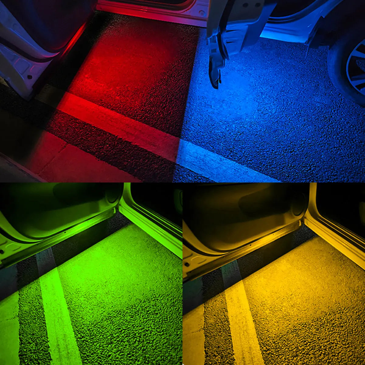 2Pcs Car LED Door Lights RGB Led Wireless Door Warning Lights USB Welcome Door Sill Projector Magnetic Auto Ambient Lamp Puddle sayaragear
