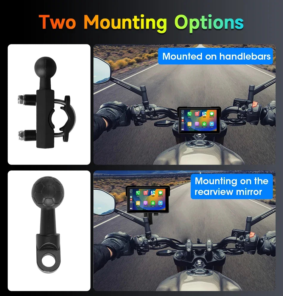 Jansite 5/7 inch Carplay Motorcycle DVR Navigation GPS Wireless CarPlay Android Auto IPX7 Display Screen Portable Moto Monitor sayaragear