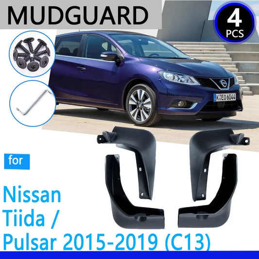 Mudguards fit for Nissan Pulsar Tiida C13 2015~2019 2016 2017 2018 Car Accessories Mudflap Fender Auto Replacement Parts sayaragear