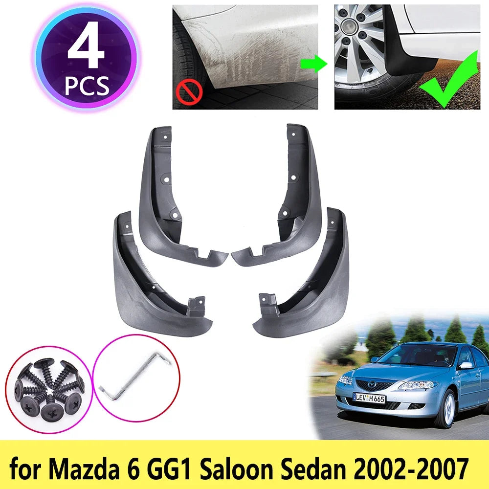 for Mazda 6 GG1 Saloon Sedan 2002 2003 2004 2005 2006 2007 Mudguards Mudflaps Fender Guards Splash Mud Flaps Wheel Accessories sayaragear