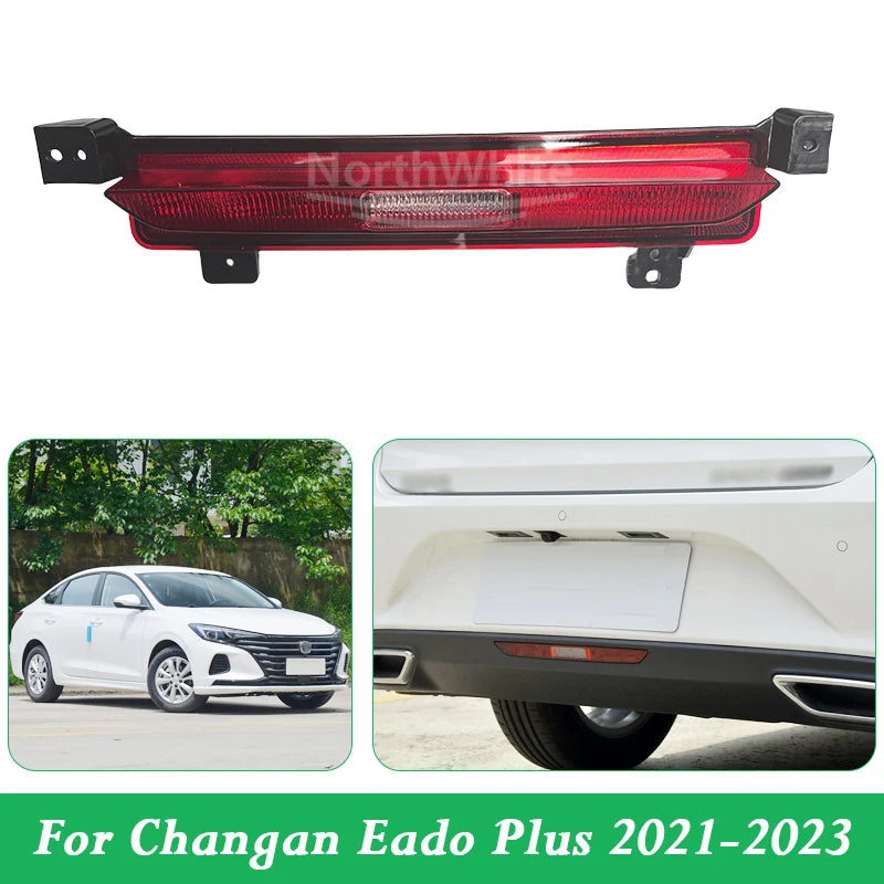 Rear Tail Light Bumper Middle Lower Brake Light Reflector Fog Lamp For Changan Eado Plus 2021-2023 sayaragear
