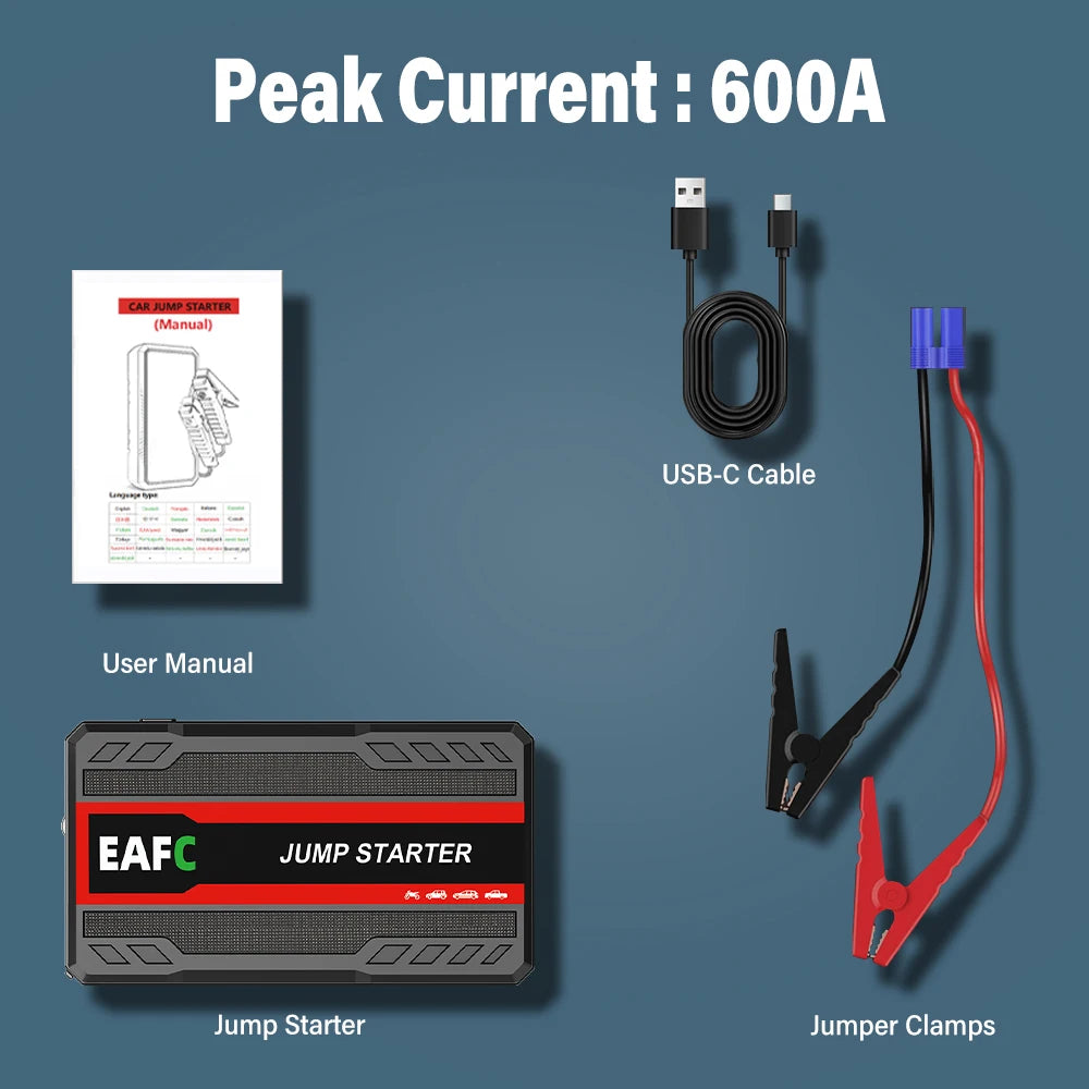 Power Bank 2000A/600A 12V Car Battery Jump Starter Portable Charger Petrol Diesel Auto Starting Device Booster Emergency Starter sayaragear