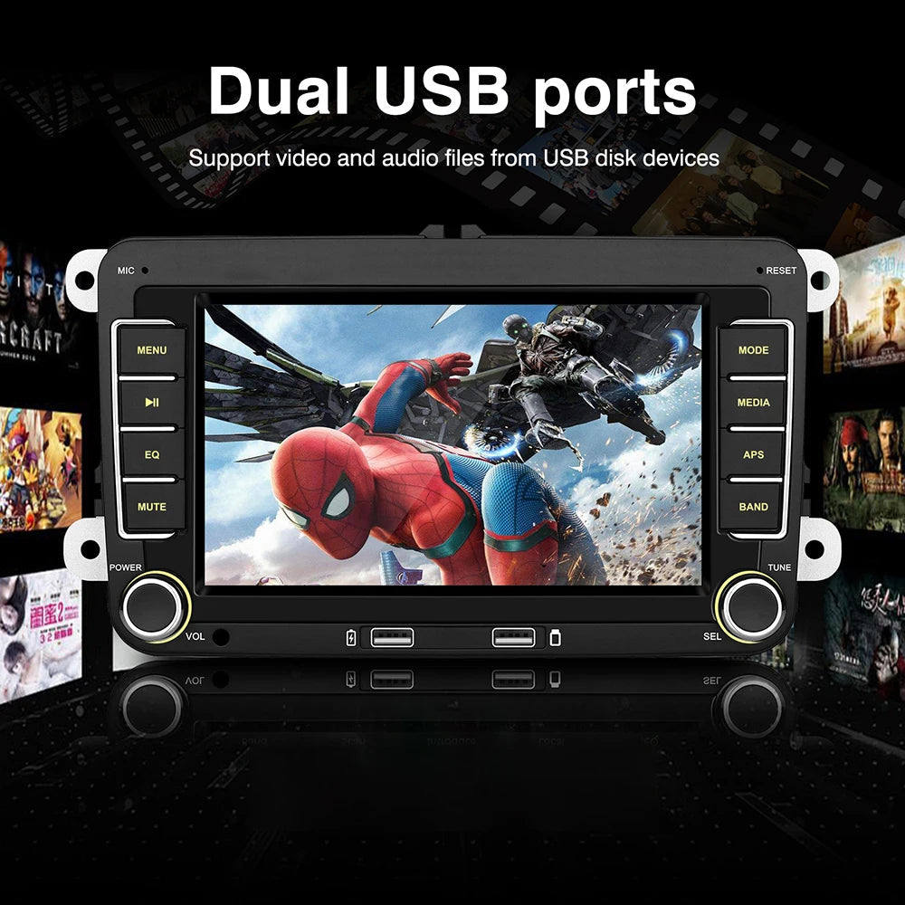 7 Inch Car Stereo For VW Touchcreen BT AM/FM Radio Receiver with Android Auto Carplay USB Charge Support Hands-Free Calling sayaragear
