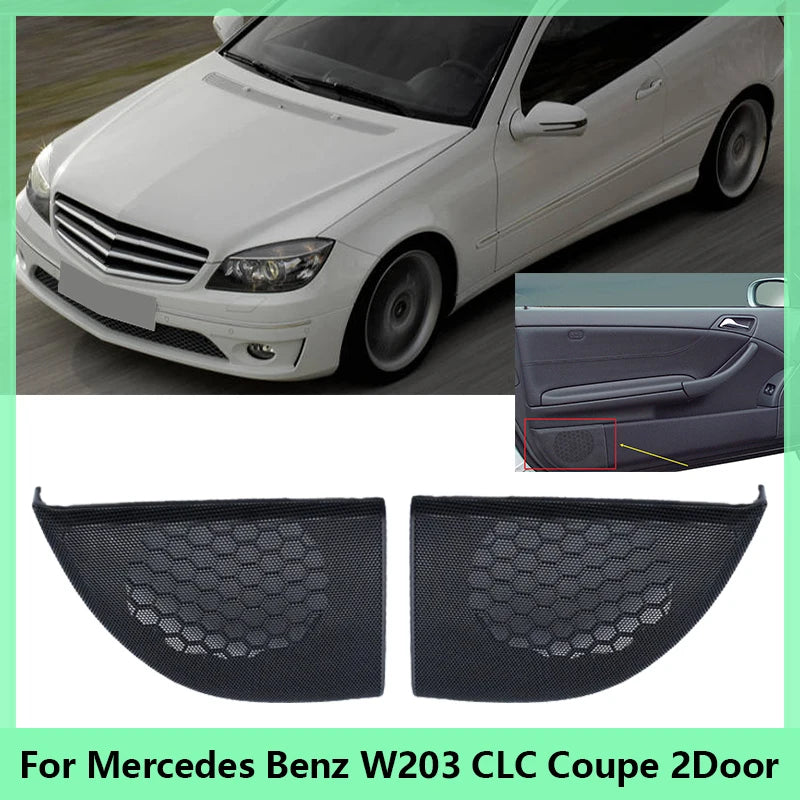 Car Side Hand Door Speaker Cover Trim For Mercedes-Benz W203 CLC Coupe 2Door Horn Cover Trim Speaker Grille Cover - sayaragear