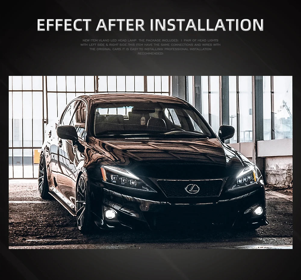 VLAND Car LED Headlights Assembly for Lexus IS250 IS350 C ISF 2006-2013 bule DRL Auto Styling Front Lamps Accessories Lights sayaragear