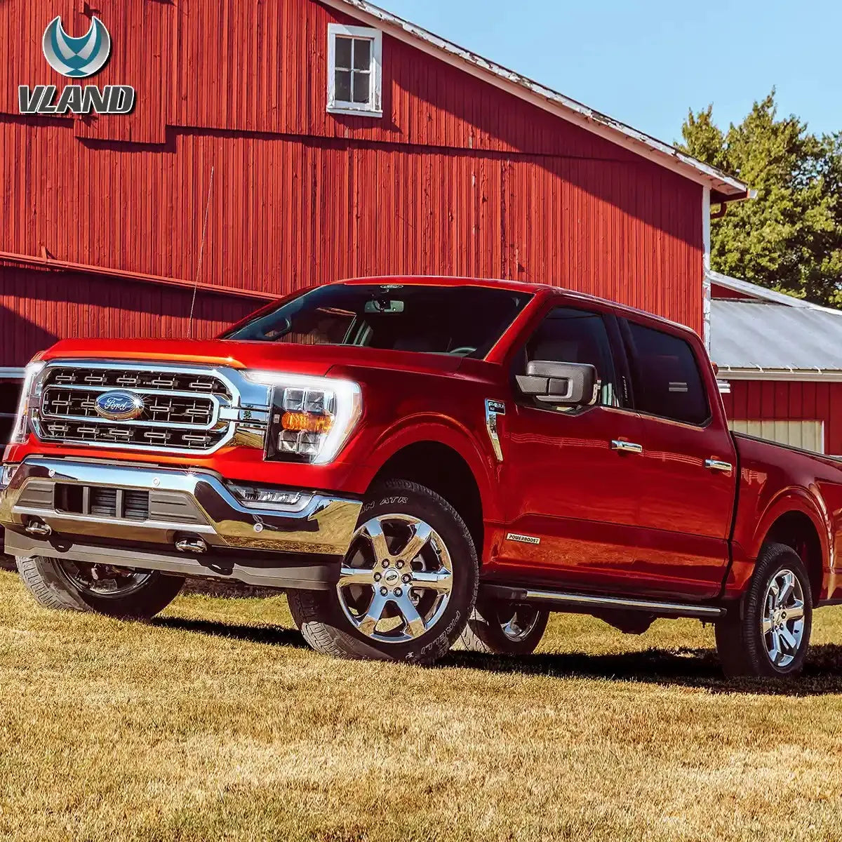 Vland 21-23 F150 14th Gen LED Reflection Bowl HeadLights Chrome with High-Quality Illumination sayaragear