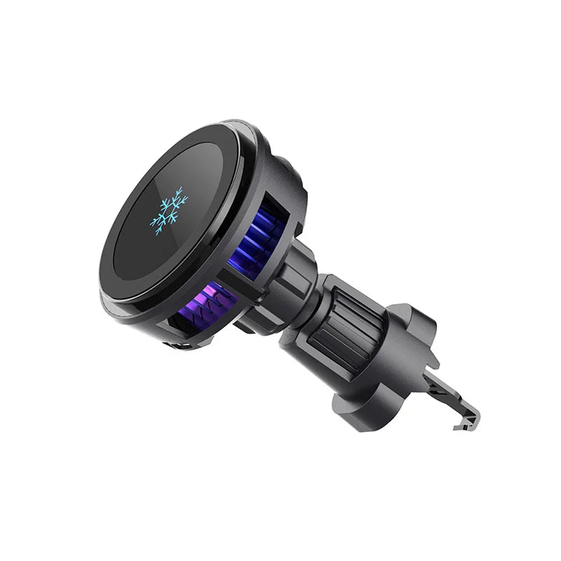 ice Cooling Magnetic Wireless Car Charger Stand for iPhone 16 15 14 13 12 Pro Max MacSafe Car Phone Holder Fast Charging Station sayaragear