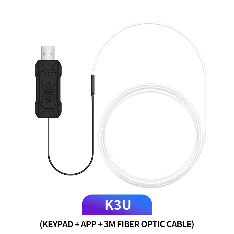 1/2/3/4/5M Car Interior RGB LED Light Strip Ambient Neon Invisible Light USB Fiber Optic Atmosphere Lamp Support APP Control sayaragear