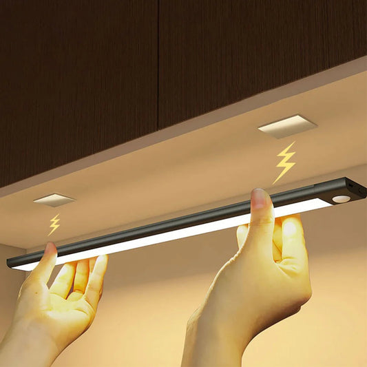 LED Cabinet Light Type C Rechargeable Motion Sensor Night Lights for Kitchen Wardrobe Cabinet Lighting 10cm/20cm/30cm/40cm/50cm sayaragear