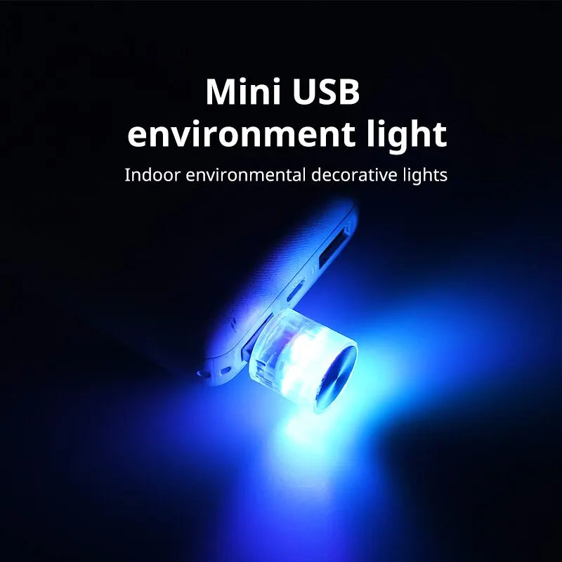 Car Mini USB LED Ambient Light Decorative Atmosphere Lamps for Interior Environment Auto PC Computer Portable Light Plug Play sayaragear