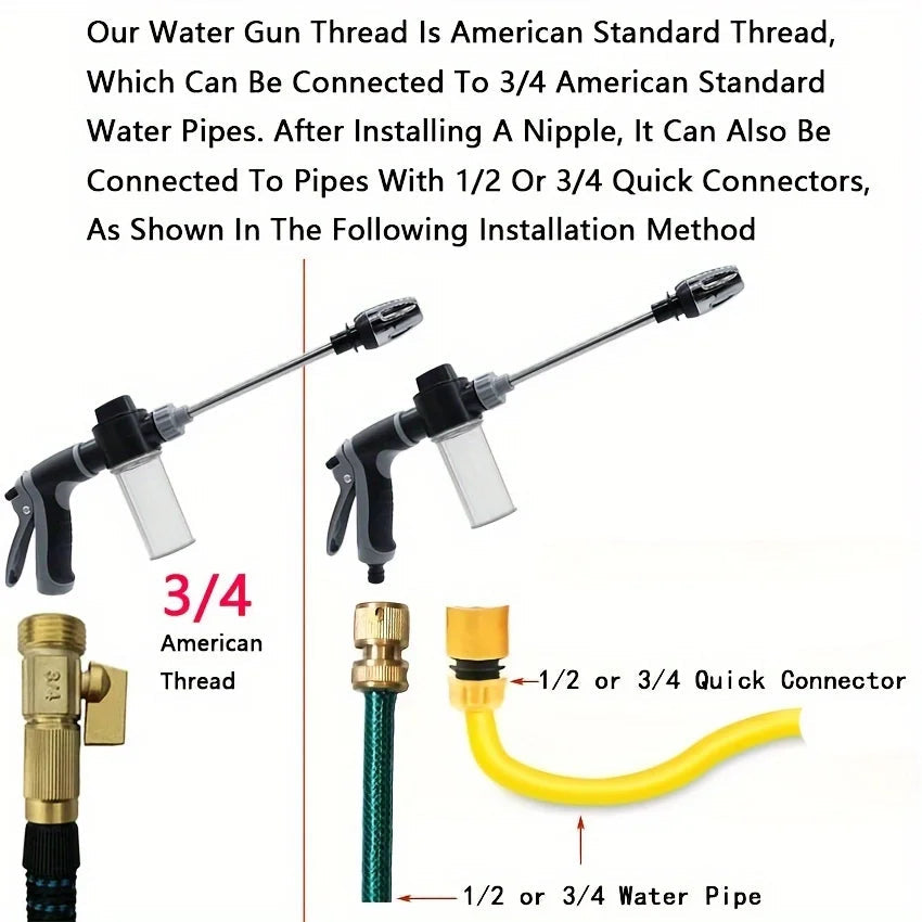 High-Pressure Car Washing Water Gun, External Cleaning Of RV, Foam Kettle Cleaning, Garden Water Hose Nozzle, Garden Shower, sayaragear