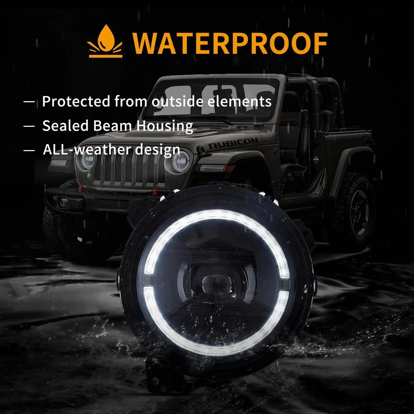 Vland 18-Up Jeep Wrangler JL JLU JT Rubicon Full LED Headlights With Start-up animation sayaragear