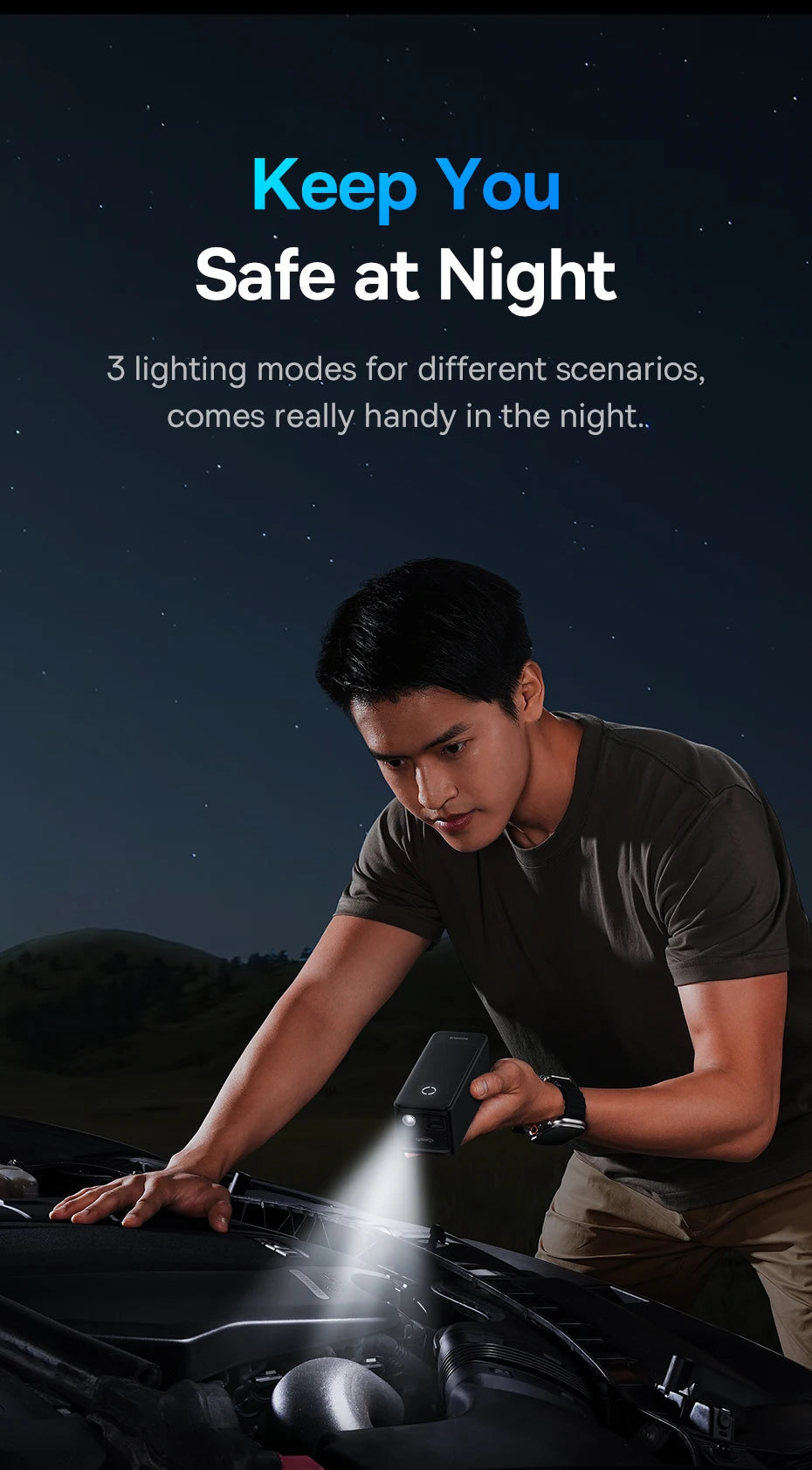 Baseus 600A Jump Starter 6000mAh Car Battery Charger for Auto Emergency Power Bank Booster Starting Device Car Jump Starter sayaragear