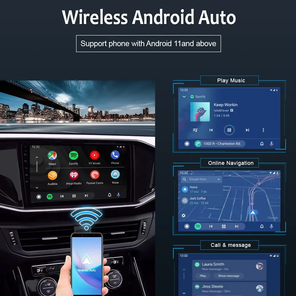 LoadKey & Carlinkit 4.0 Wireless CarPlay Android Auto Wireless Adapter For Toyota Volkswagen Audi Kia Volvo Nissan Benz Wifi BT sayaragear