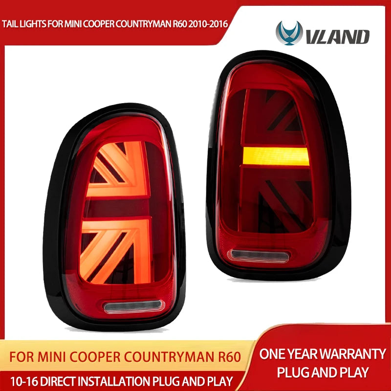 VLAND 2010-2016 Mini Cooper Countryman R60 LED Tail Lights Dynamic Welcome Lighting Plug & Play Rear Lamp Assembly sayaragear