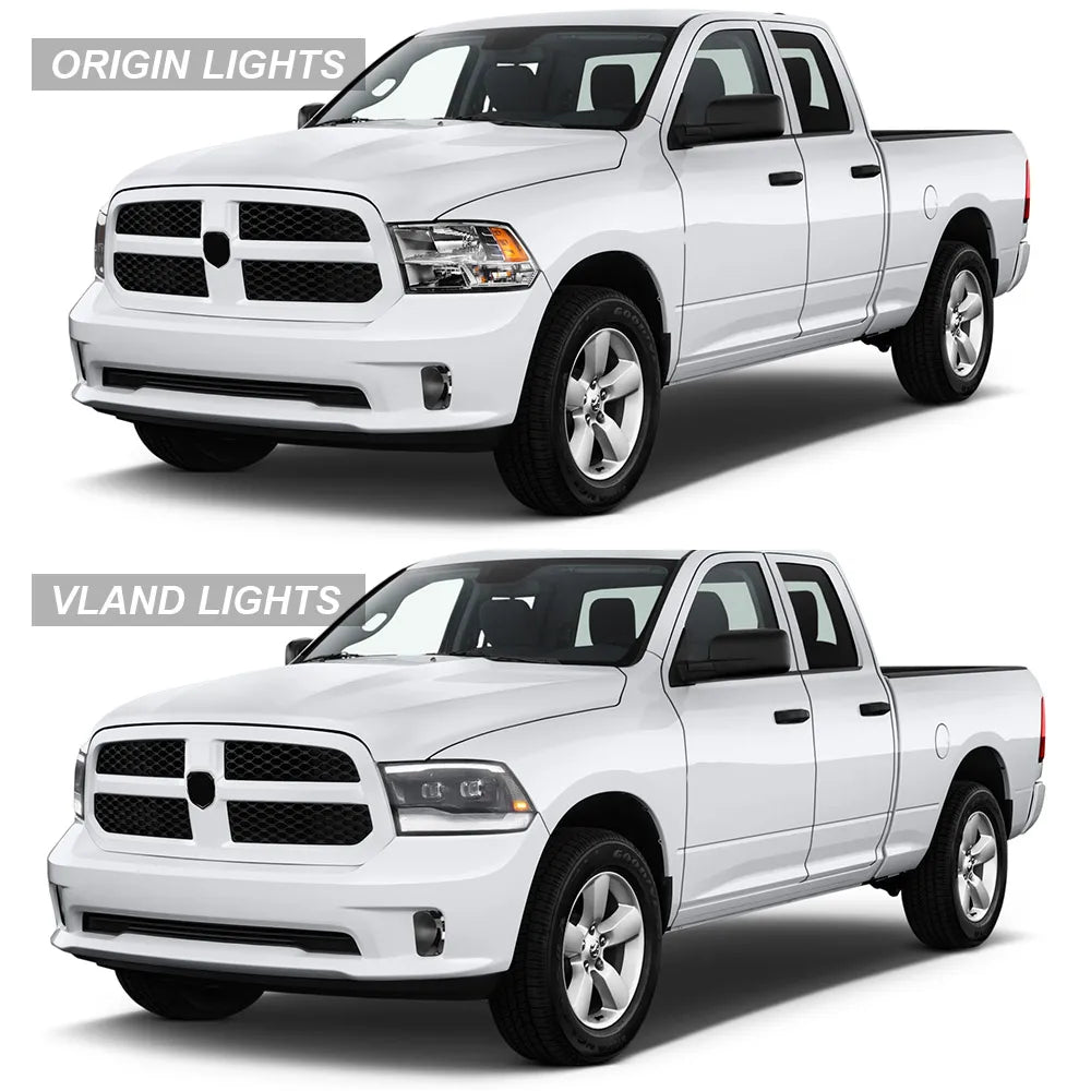 Vland 09-18 Ram 1500 2500 3500 HeadLights Full LED Black sayaragear