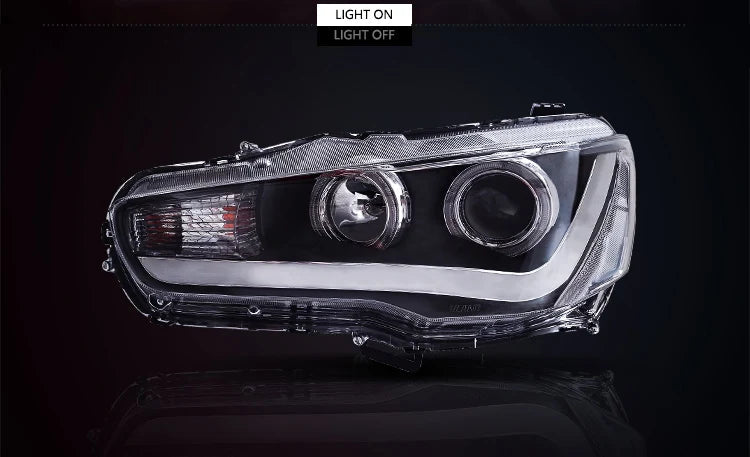 VLAND LED Headlights For 2010-UP Mitsubishi Lancer EVO X Full Black Sequential A Set sayaragear