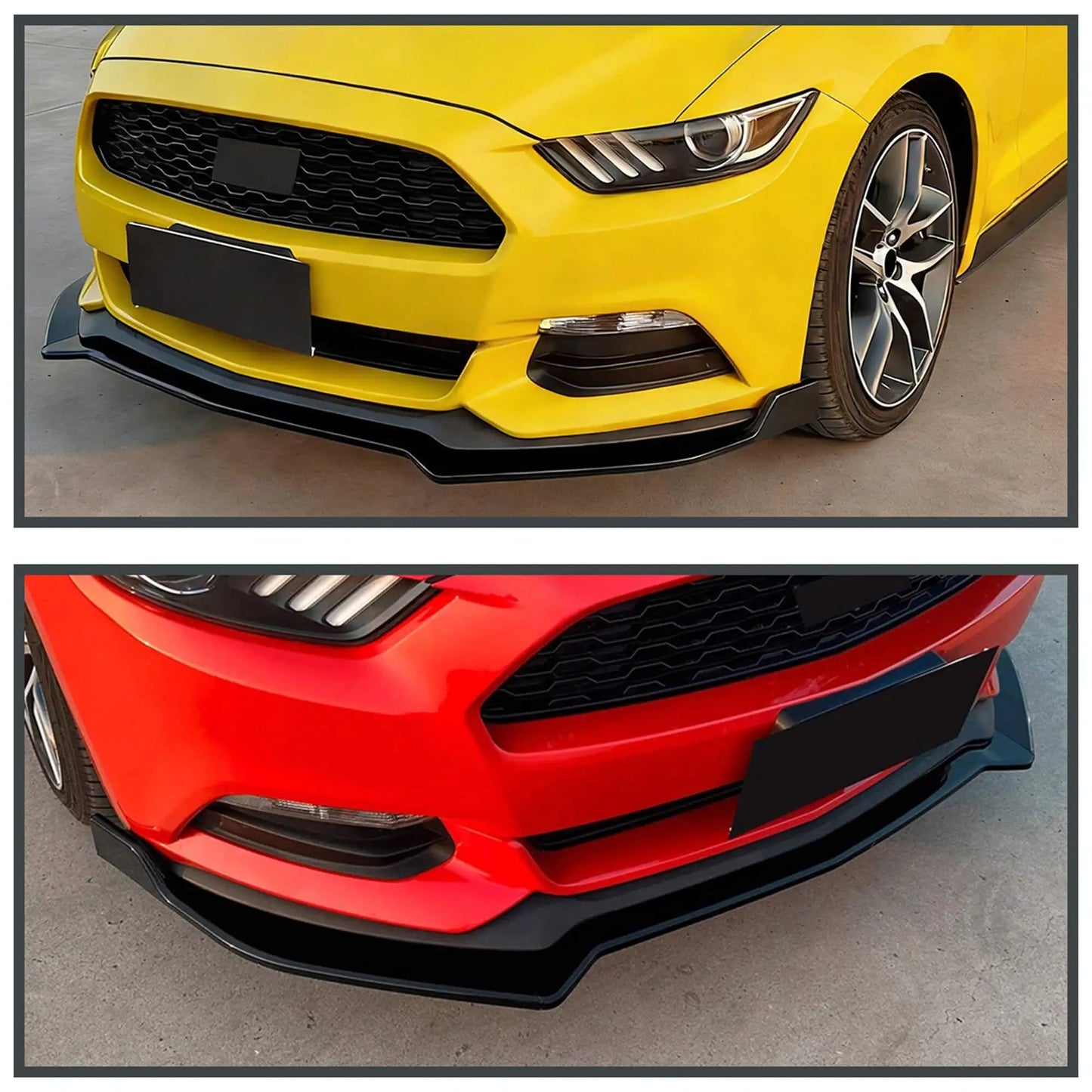 Vland 2015-2017 Mustang GT Performance Style Front Bumper Lip Chin Spoiler Splitter Black sayaragear