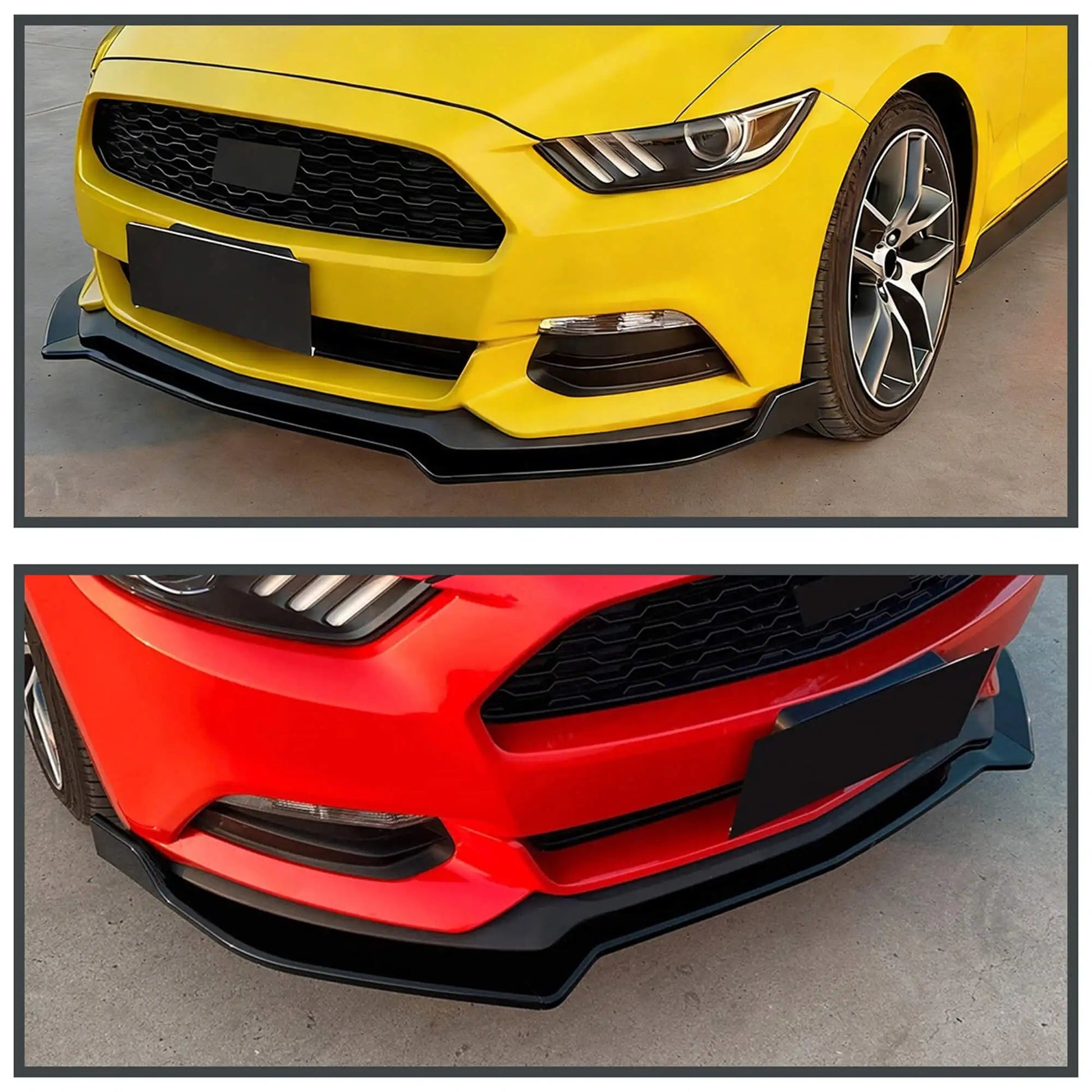 Vland 2015-2017 Mustang GT Performance Style Front Bumper Lip Chin Spoiler Splitter Black sayaragear