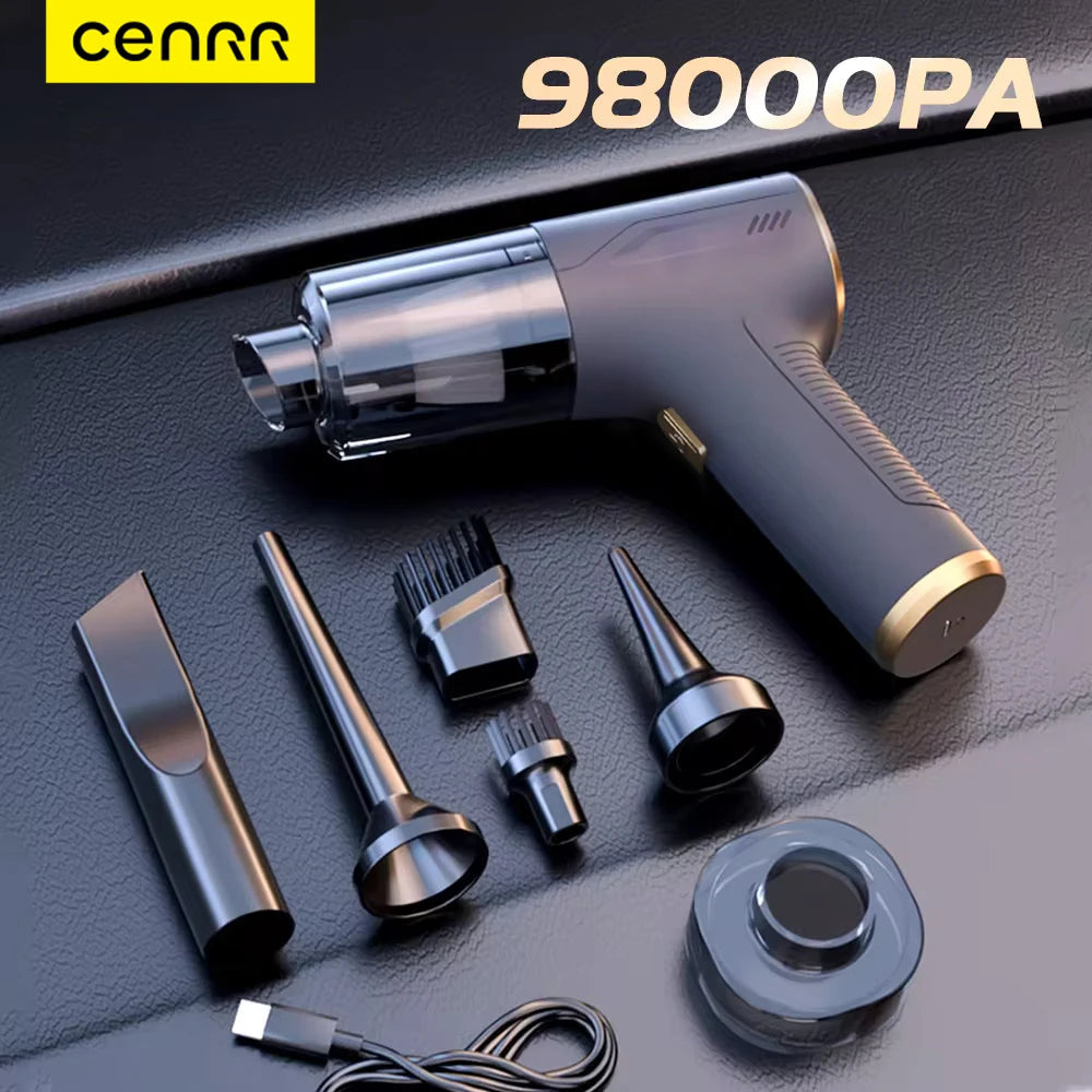 CENRR 98000PA Car Vacuum Cleaner Portable Wireless Cleaner Powerful Strong Suction Handheld Cleaning Machine for Home Appliance sayaragear