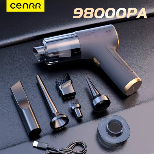 CENRR 98000PA Car Vacuum Cleaner Portable Wireless Cleaner Powerful Strong Suction Handheld Cleaning Machine for Home Appliance sayaragear