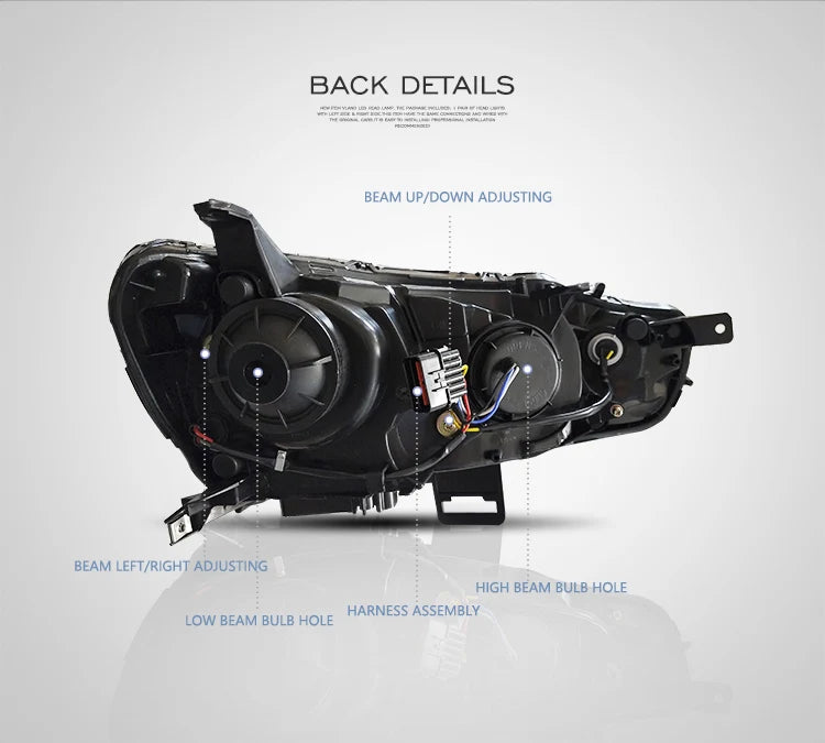 VLAND LED Headlights For 2010-UP Mitsubishi Lancer EVO X Full Black Sequential A Set sayaragear