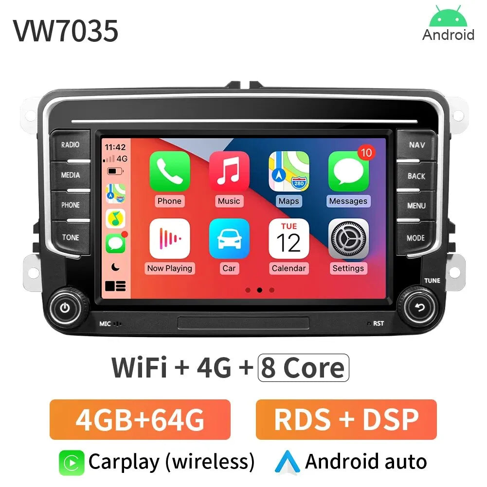 GRANDnavi Android13 Car Radio GPS For VW Volkswagen Skoda Octavia Golf 5 6 Touran Passat B6 Polo Jetta 2Din Multimedia Player sayaragear