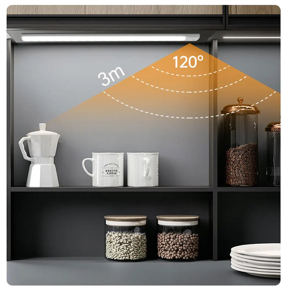 LED Cabinet Light Type C Rechargeable Motion Sensor Night Lights for Kitchen Wardrobe Cabinet Lighting 10cm/20cm/30cm/40cm/50cm sayaragear