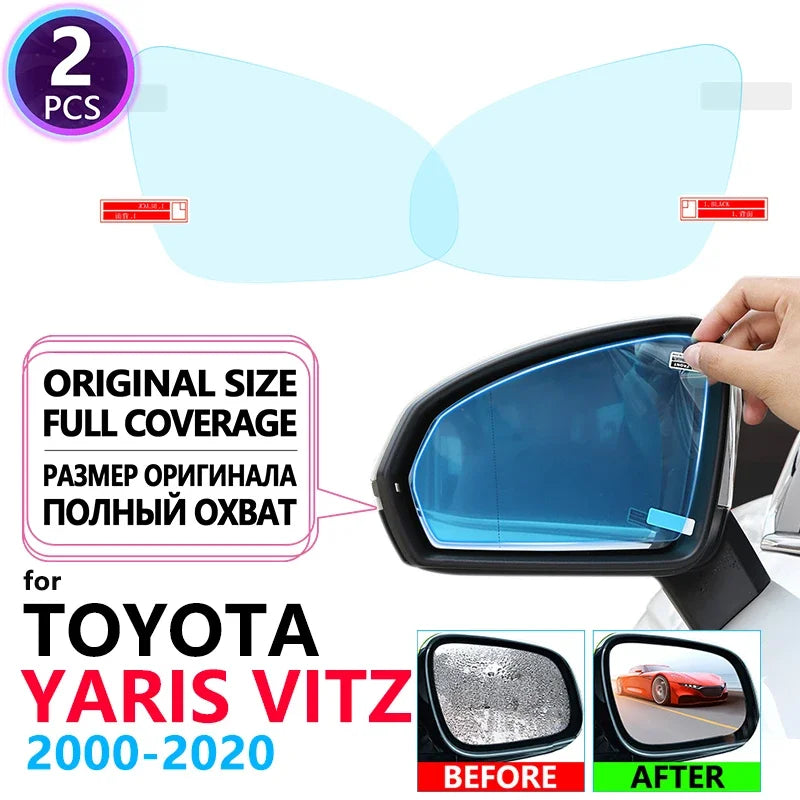 Full Cover Anti Fog Rainproof Film Rearview for Toyota Yaris Vitz 2000~2019 XP10 XP90 XP130 10 90 130 Car Stickers Accessories sayaragear