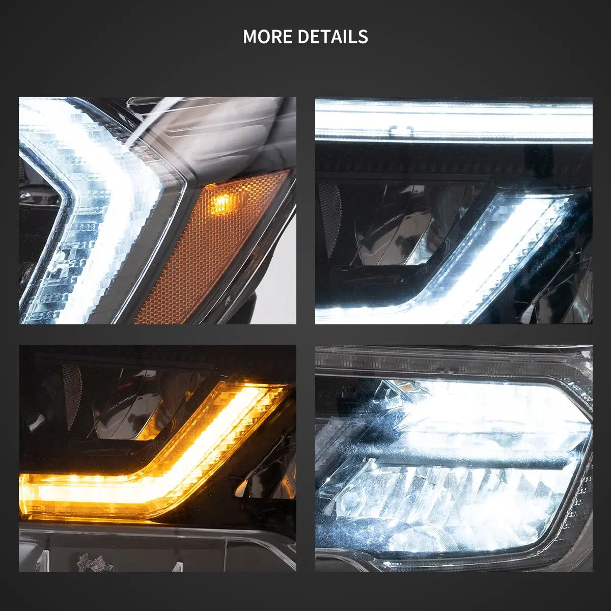 Vland 07-13 Tundra & 08-21 Toyota Sequoia LED Reflection Bowl Headlights Complete Assembly sayaragear