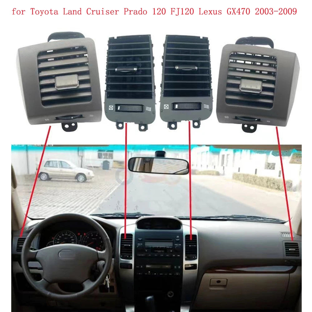 HAOCHEN 2 Car Air Conditioning Vent Outlet For Toyota Land Cruiser Prado 120 Lexus GX 470 2003 - 2009 Dashboard Air Outlet Penal sayaragear