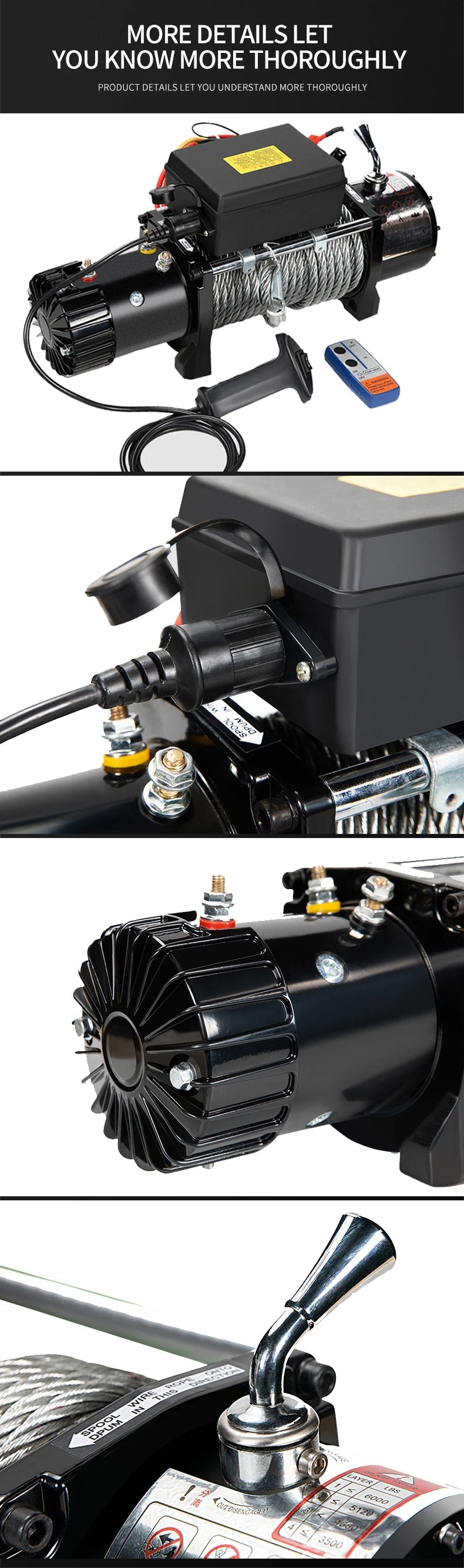 Durable High Quality 12000lbs 24Volt Electric Winch Remote Control Steel Cable for Outdoor 4x4 Vehicle Recovery Workcustom sayaragear