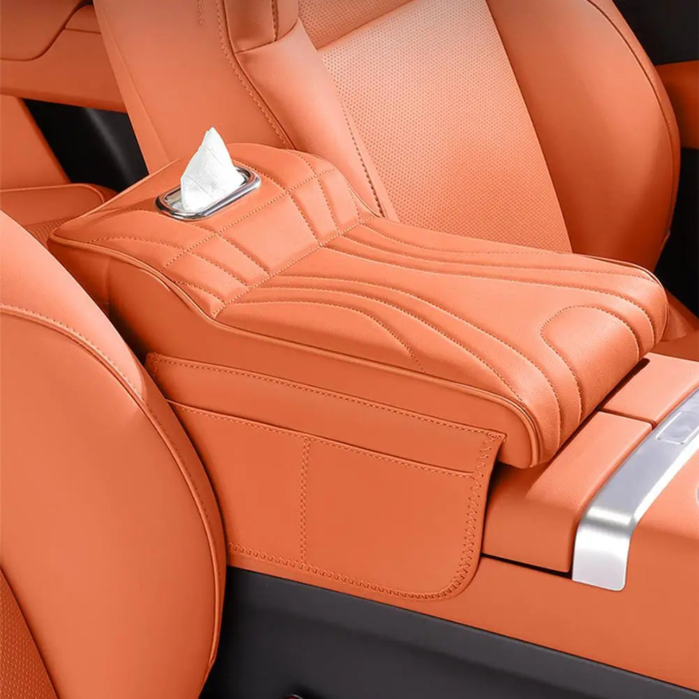 For Haval H9 2rd 2024 2025 Car Armrest Box Height Increase Pad Leather Protective Cover Storage Bag Auto Styling Accessories sayaragear