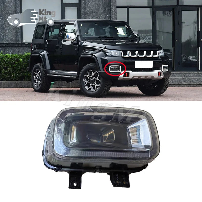 For BAIC BJ40C BJ40 PLUS Foglight Fog Light Assembly LED/ Halogen Front Bumper Fog Lamp Kit Replacement with Waterproof Housing sayaragear