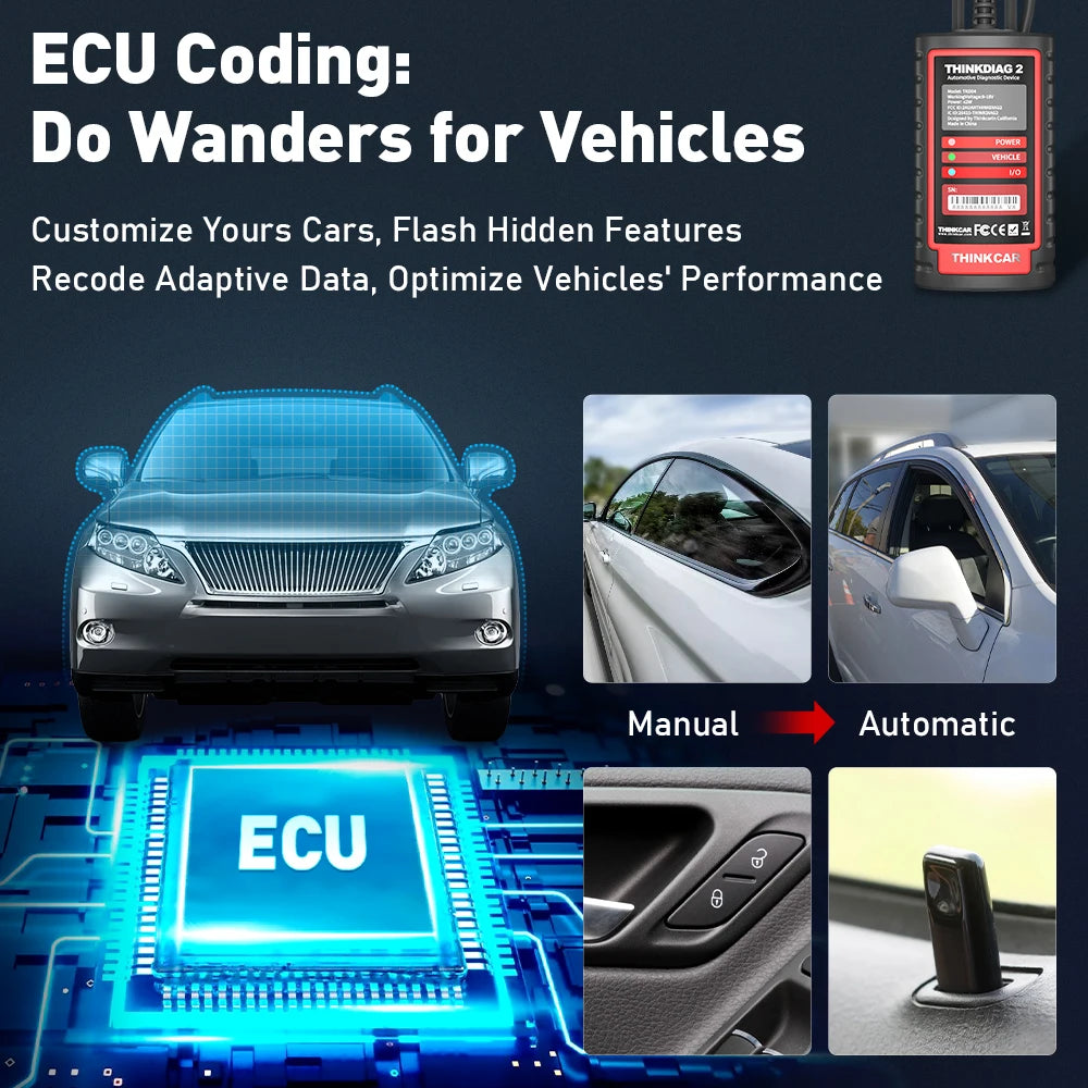 THINKCAR THINKDIAG 2 /KINGBOLEN Ediag Plus CAN FD All Systems 15 Reset Services ECU Coding OBD2 Scanner Car Diagnostic Tool sayaragear