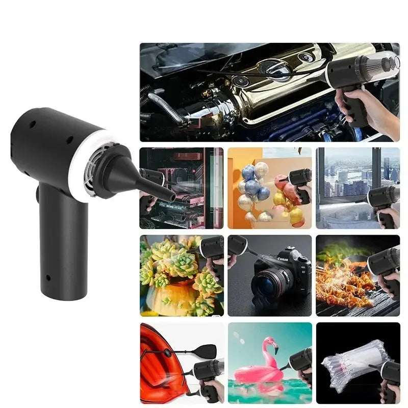 Wireless Car Vacuum Cleaner USB Charging 1200mAh Portable Cleaning Appliance Mini Wet and Dry Blow Vacuum Cleaner Household sayaragear