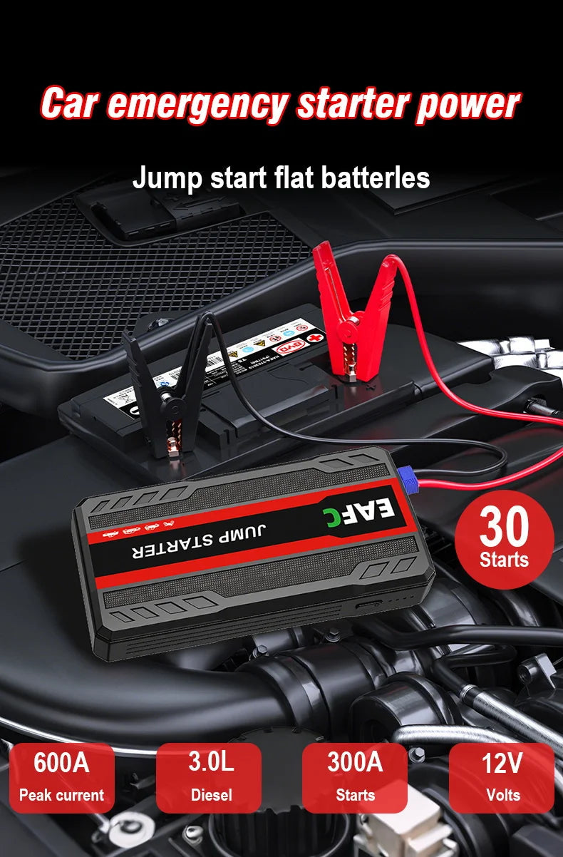 4000A/2000A/600A Portable Car Jump Starter PowerBank Booster Charger 12V Starting Device Petrol Diesel Car Booster JumpStarter sayaragear