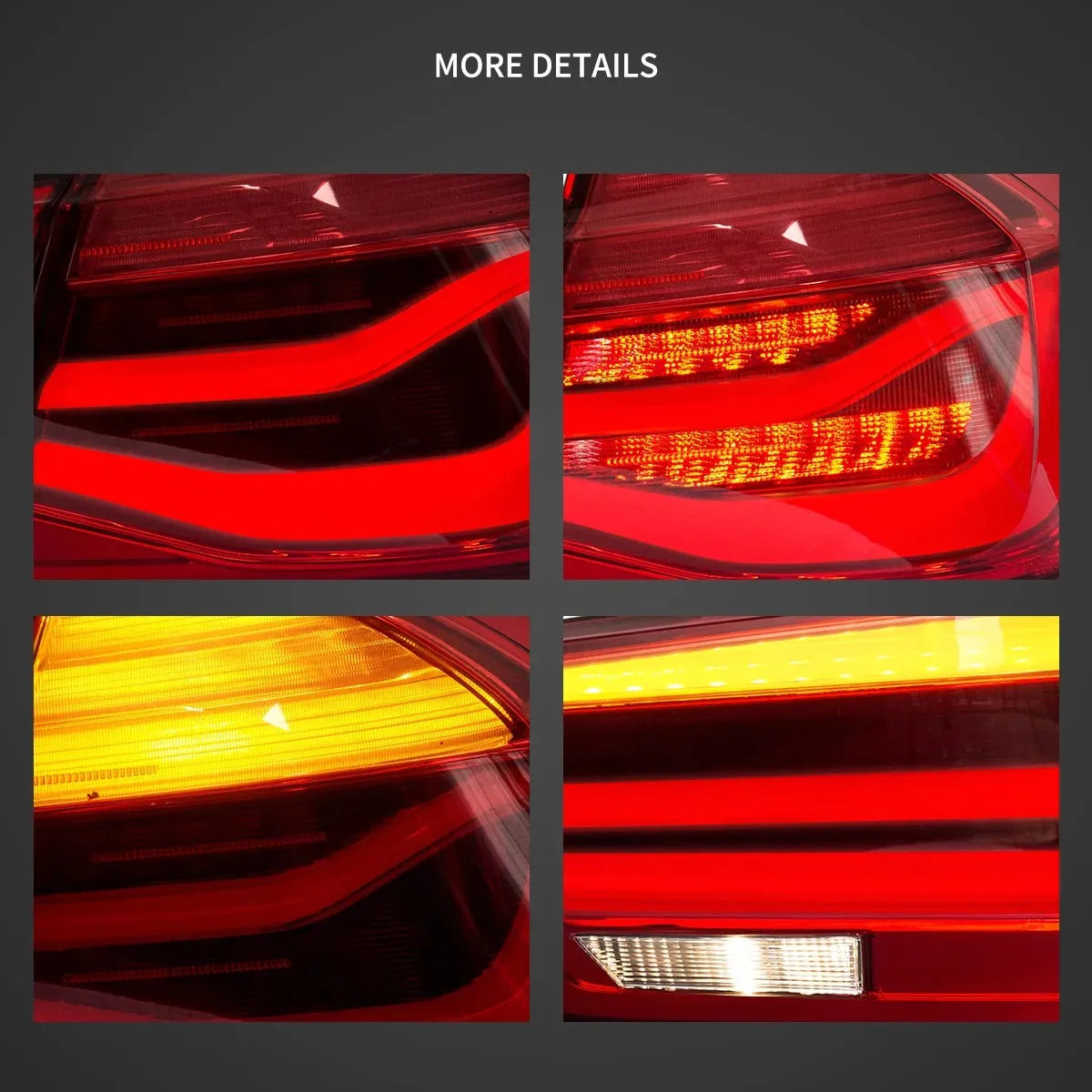 Vland 12-19 3 Series 6th Gen (F30 F80) LED Tail Lights With Sequential Amber Turn Signal sayaragear