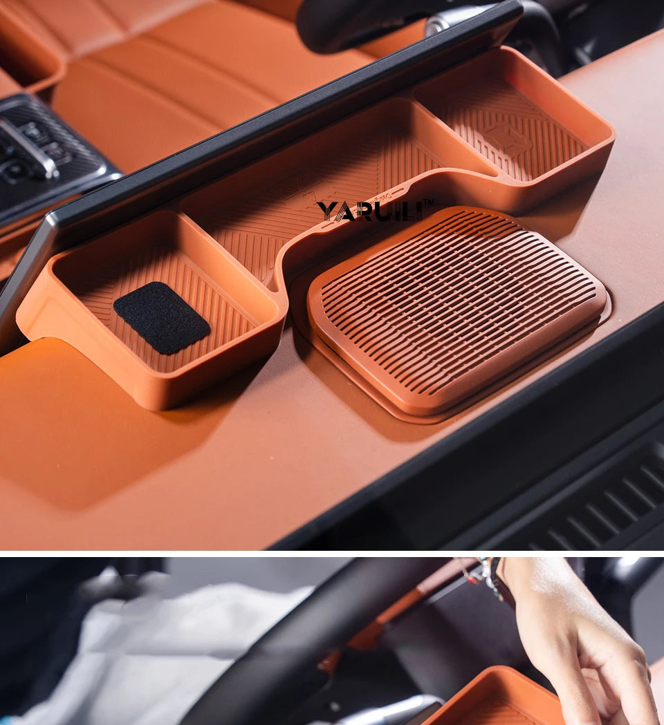 For Jetour G700 2025 2026 Car Screen Rear Silicone Storage Box Storage Sundries Box Interior Stowing Accessories sayaragear