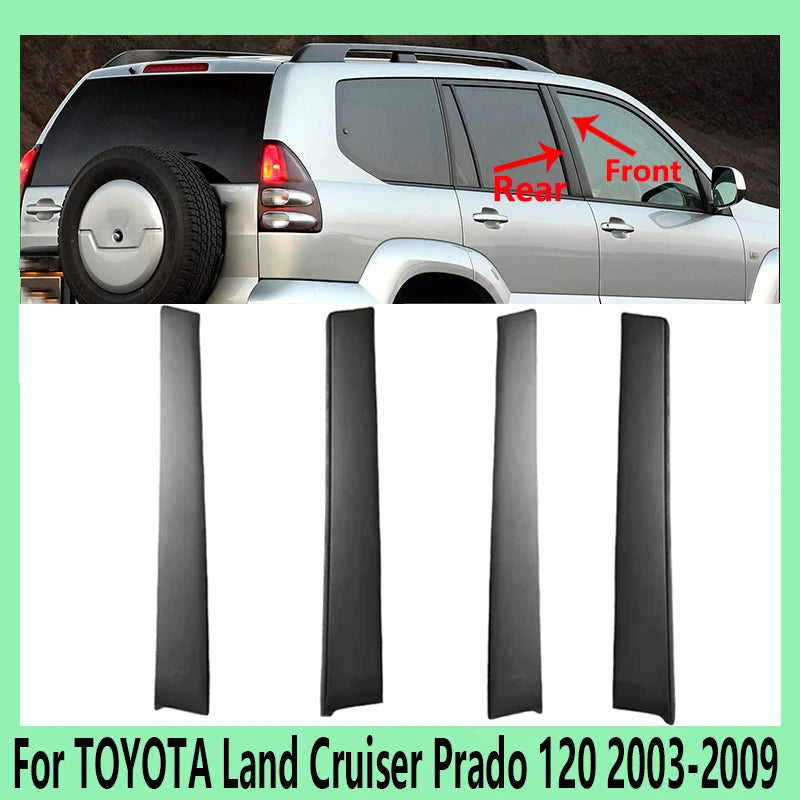 Front And Rear Door Pillar Trims Door Center Exterior Trim Panels For TOYOTA Land Cruiser Prado 120 2003 2004 2005 2006-2009 sayaragear